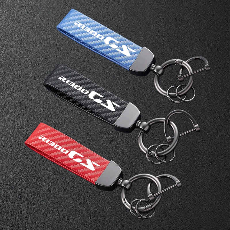 For BMW R1300GS R1300 GS R 1300GS GS1300 Accessories High-Grade Carbon Fiber Patterned Motorcycle Keychain Metal Keyring