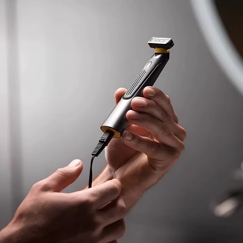 Barbeador elétrico para homens e mulheres, aparador portátil para corpo inteiro, lâmina em forma de t usb, para barba, axilas, lavável