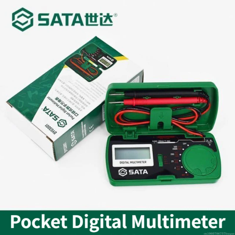 Sata Multimeter Full Range Overload Protection AC and DC Voltage Mini Pocket Easy Measurement Measurable Continuity Amperimetro