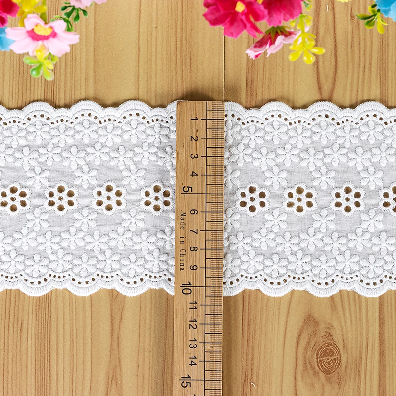 Handgefertigte Spitzenaccessoires für Kleidung, Ausgehöhlte Blumen, DIY Heimtextilien, Doppelseitige Baumwollspitzenborte, 100% Baumwolle – Detail 5