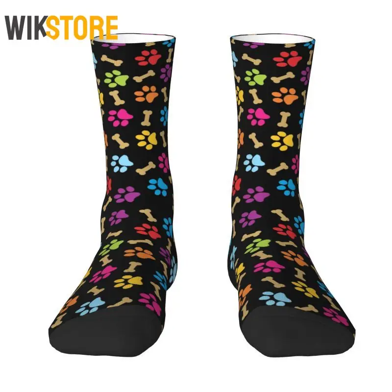 

Dog Paw Print Men Women Male Hip Hop Happy Crew Sock Unisex Novelty Spring Summer Autumn Winter Dress Socks Non-Slip Sport Socks