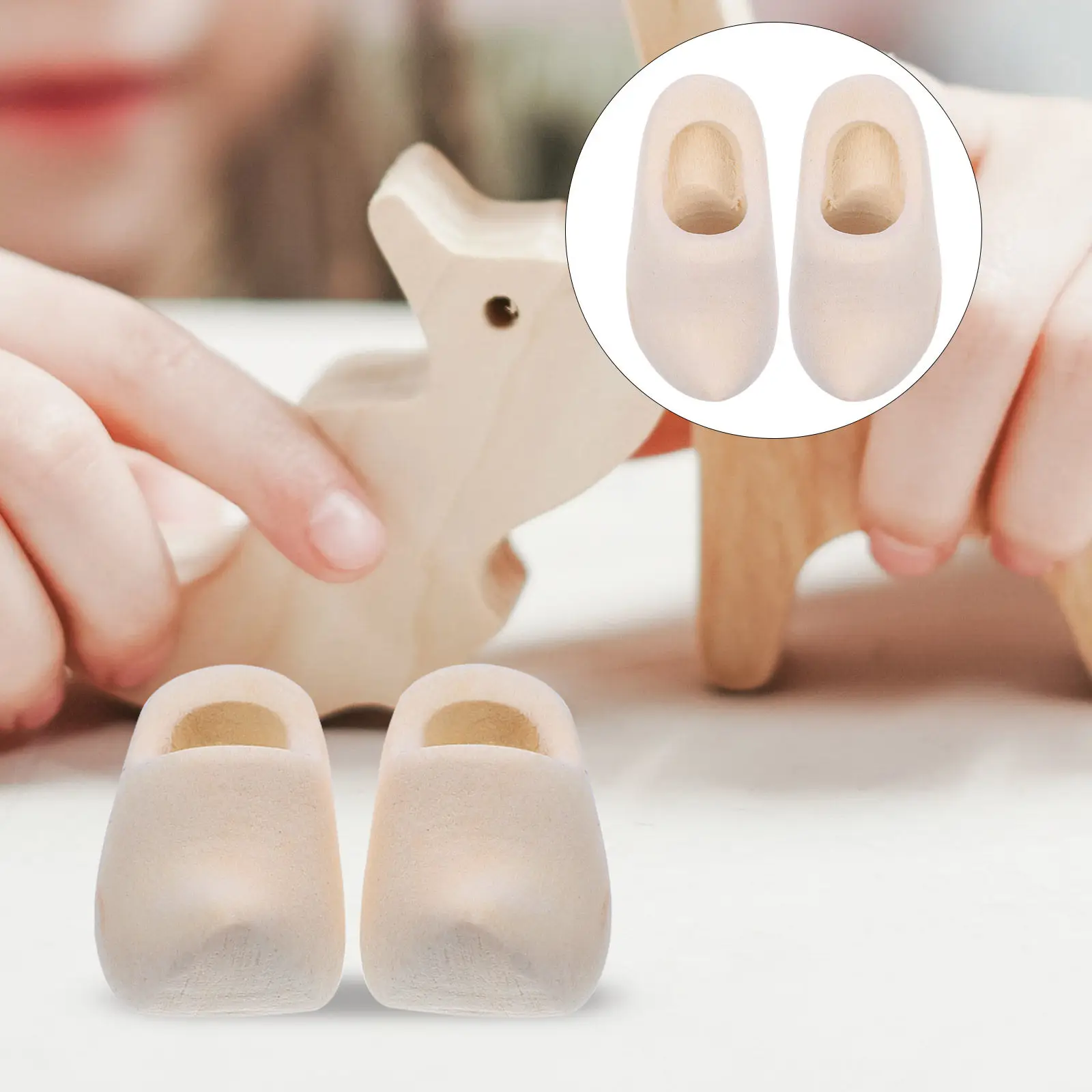 

1 пара деревянных брелоков-туфельок для рукоделия, миниатюрные деревянные туфли, неокрашенные, с гладкой поверхностью, для декора миниатюрных домиков и поделок