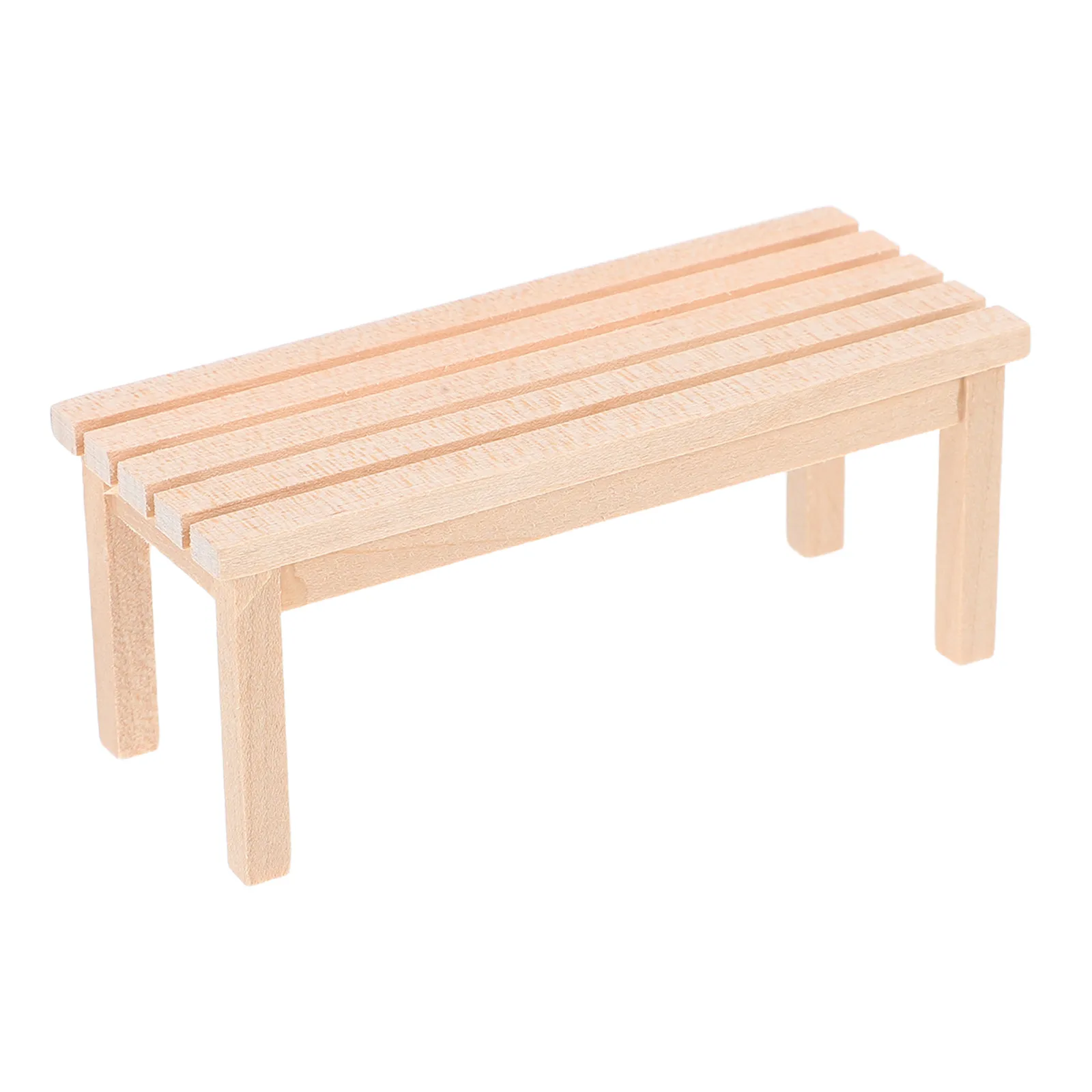 

Wooden Long Bench Mini House Ornament Miniature Furniture Decor Small House Accessories Home Decor Wooden Bench Ornament
