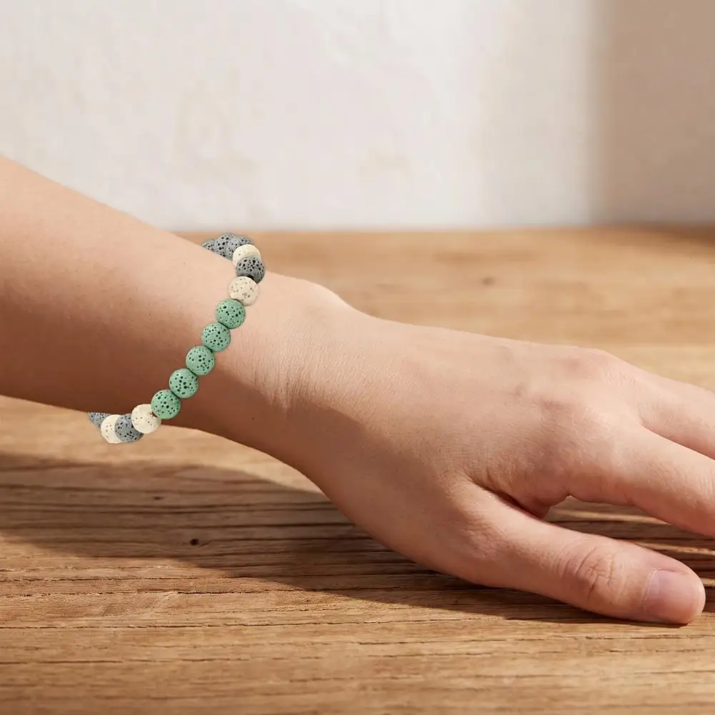Exquisite Gift for Her Him Obsidian Stone Bracelet for Men Women Colorful Rock Beads Stackable Jewelry Aromatherapy for Wear