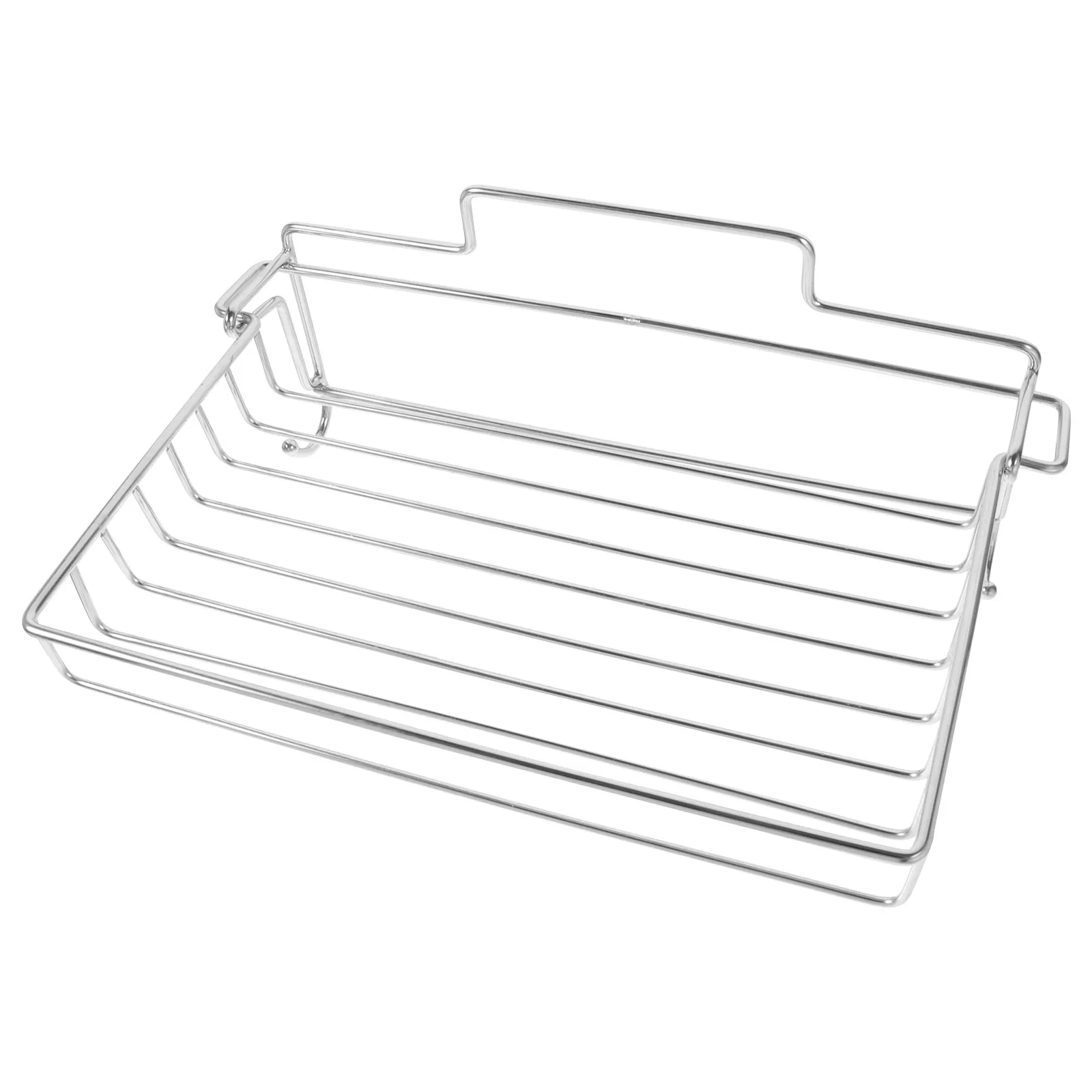 

Stainless Steel Folding Wall Mounted Bathroom Storage Rack with Hollow Drain Bottom Shower Sundry Organizer Adhesive No Punch