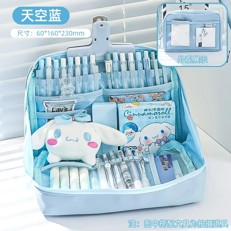 Sanrio Pochacco Pencil Case Cinnamoroll Pencil Case Large Capacity Pochacco Pen Case   Kawaii  Stationery Trousse Cute Bags