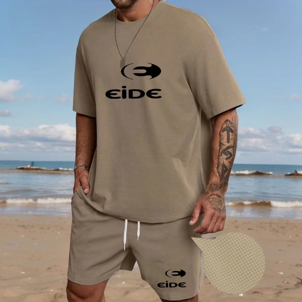 

2026 Summer Men's Sets Casual Breathable 2 Piece T-shirt+Shorts Suit Men Tracksuit Loose Vest Jogging Sleeveless Top Man Set