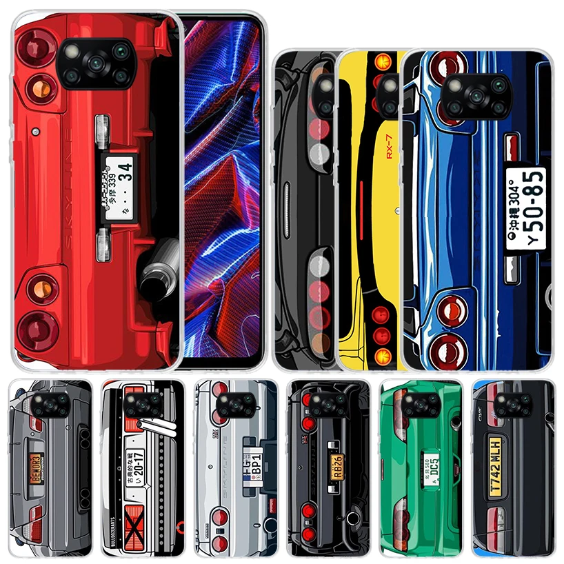 Japan Anime Initial D Car Taillight Soft Cover for Xiaomi Poco X5 Pro X4 Gt X3 Nfc M5S Print Phone Case M4 M3 M2 F3 F2 F1 Mi Not