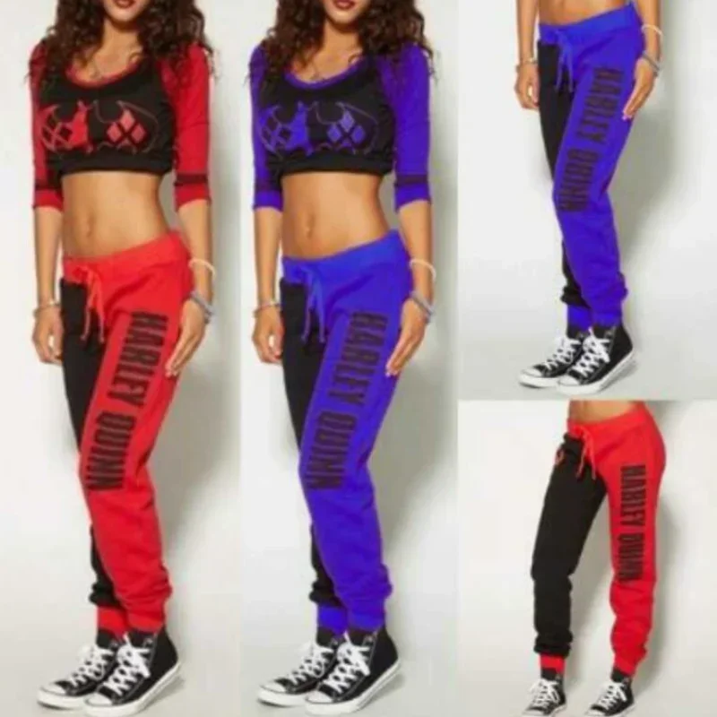 Film Suicide team Harley jogger pants Quinn women's leisure fitness Set street clothes