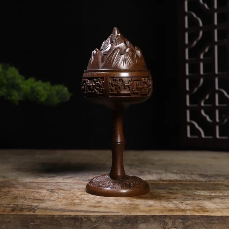 

Antique Copper Panlong Boshan Furnace Dragon Pattern Incense Burner Home Indoor Agarwood Incense Coil Burner Tea Ceremony Zen Cr