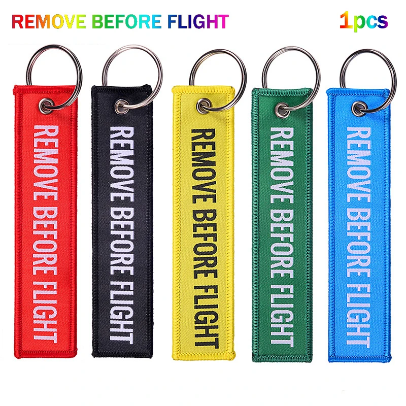Remove Before Flight Keychain Jewelry Accessories Woven Label Keychains Special Luggage Label For Aviation Gifts