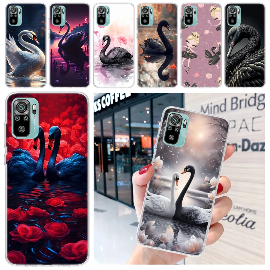 Black Swan Noble Soft Phone Case for Xiaomi Redmi 12 12C 9 9A 9C 9T 10 10A 10C 8 8A 7 7A 6 6A K20 Pro K40 Cover Coque