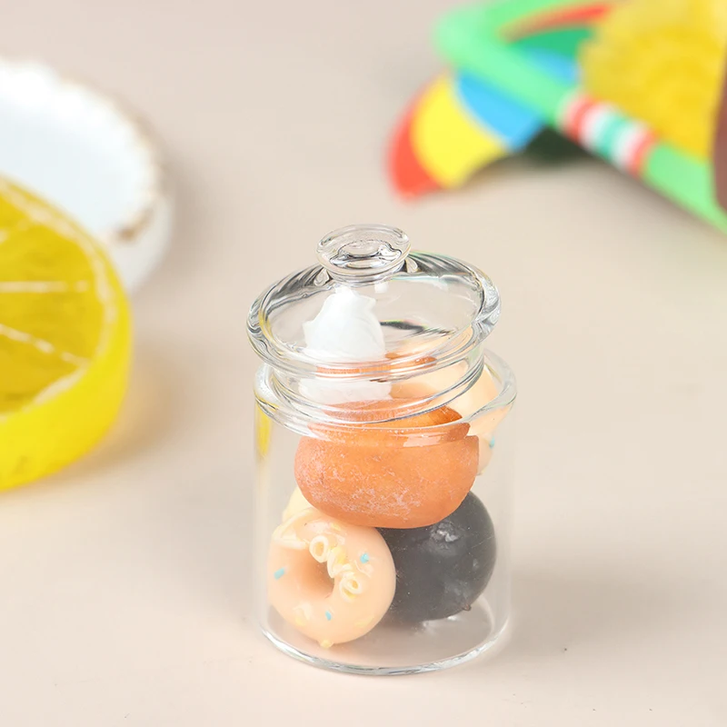 Hoge borosilicaat mini glazen snoeppot voedsel spelen poppenhuisaccessoires