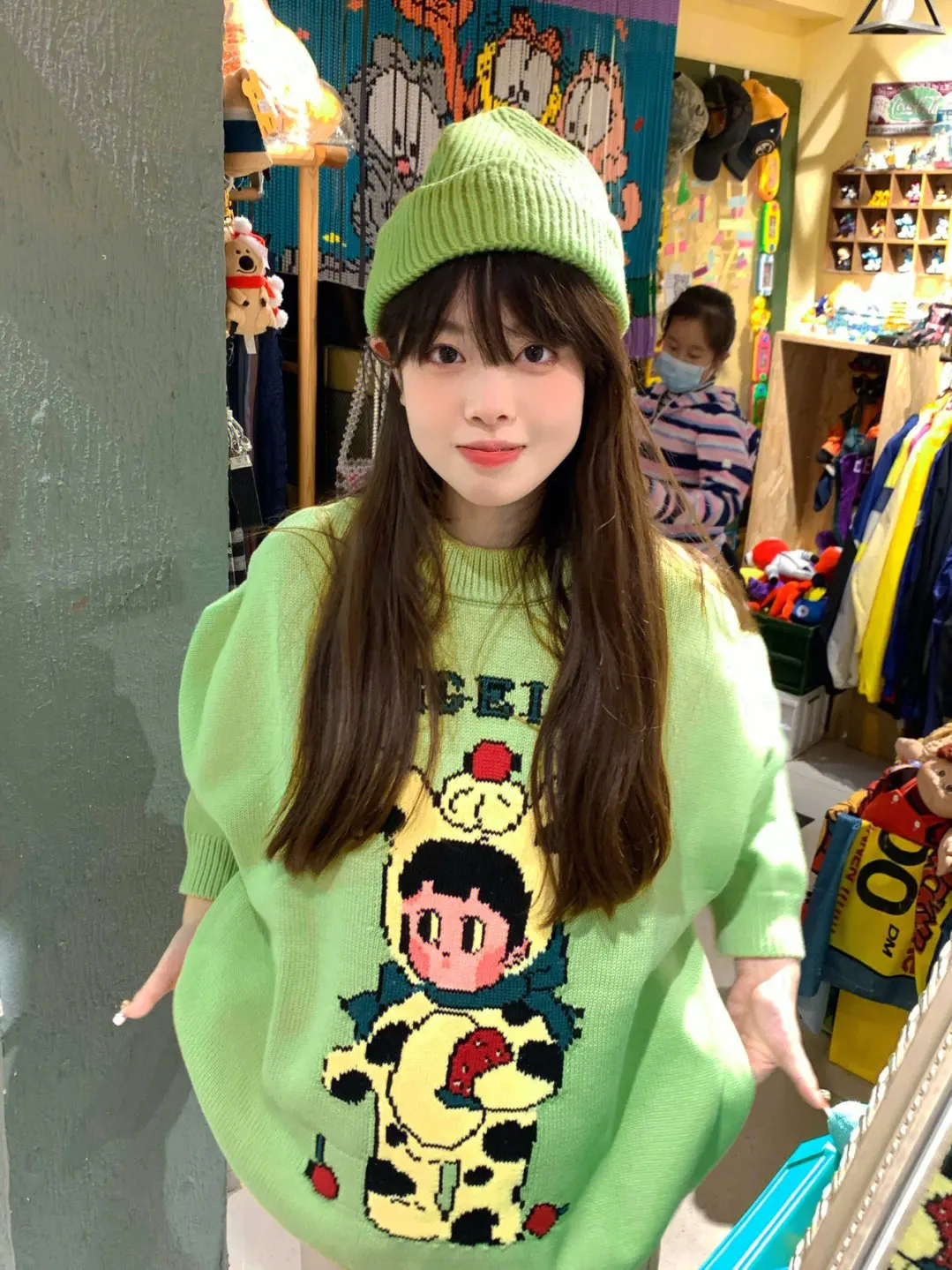 Korea INS Pullover Pullover Herbst Winter Neue Warme Stricken Stereo Cartoon Runde Kragen Covers Leiter Medium Lange Pullover 2022