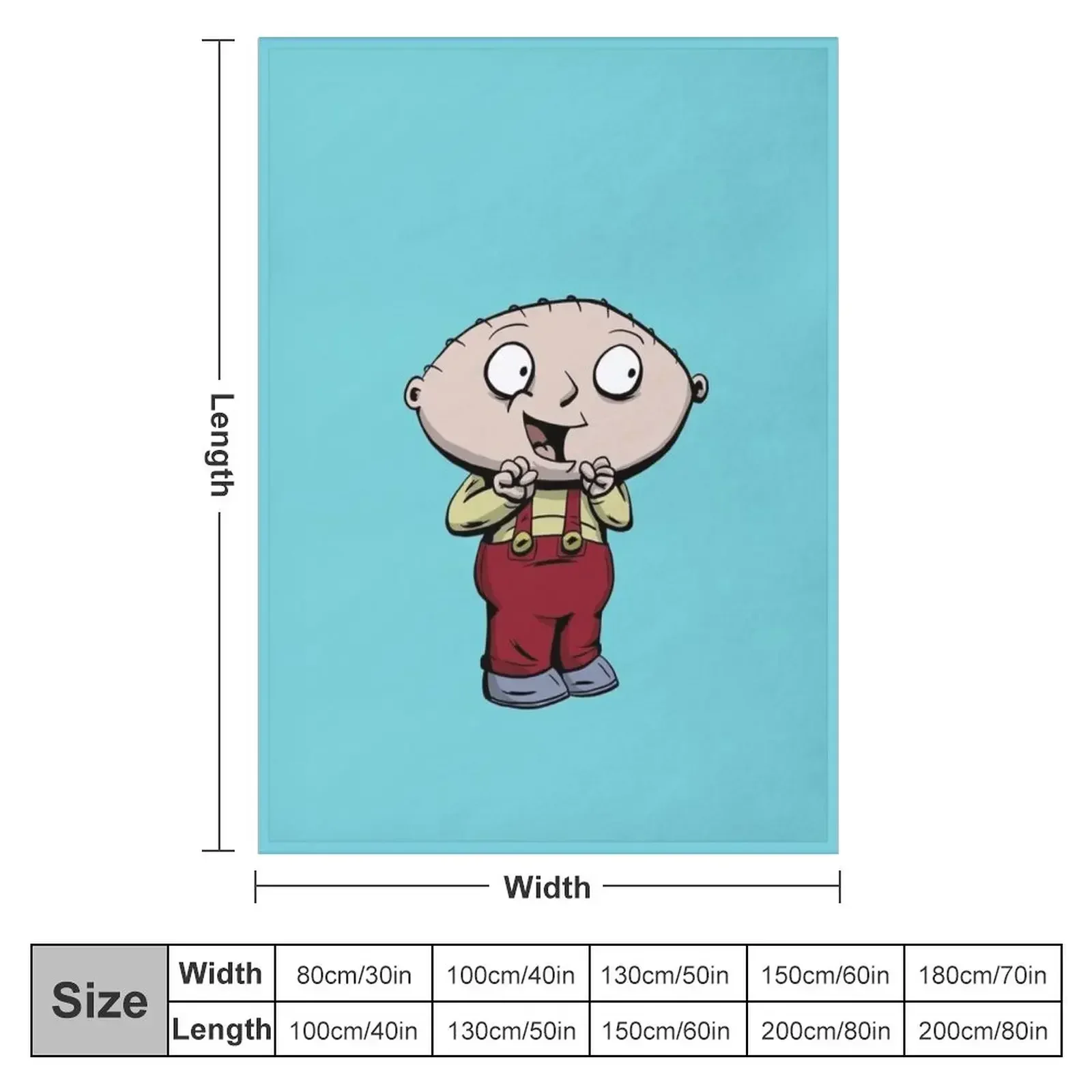 Stewie Griffin Throw Blanket couch cozy soft plush fuzzy picnic outdoor blanket