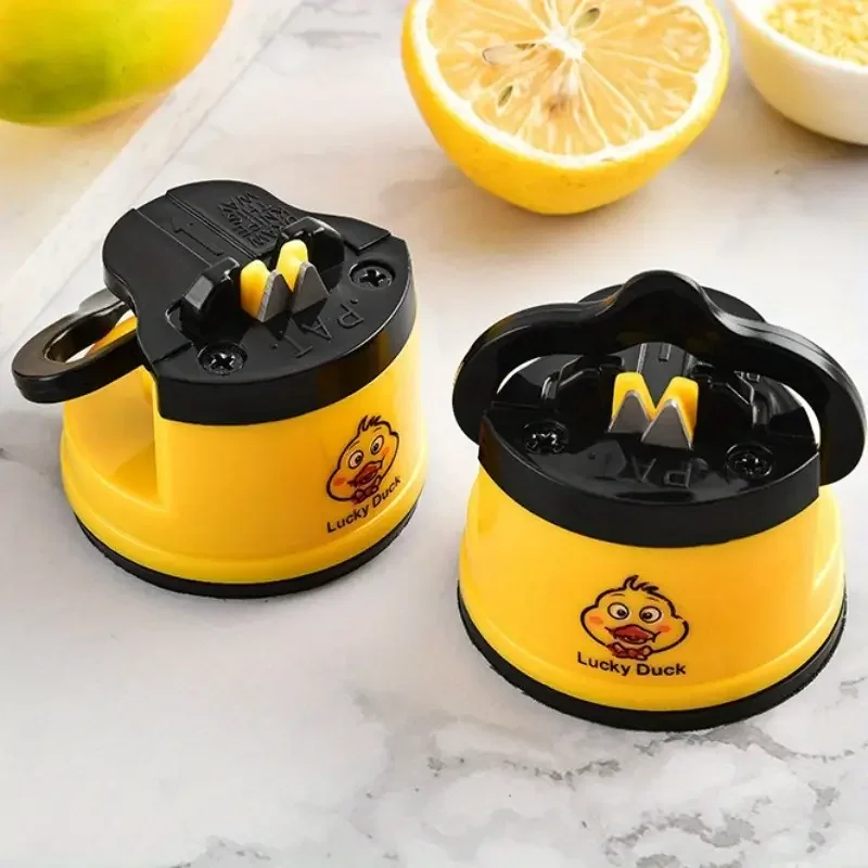 قطعة واحدة من حجر شحذ كوب الشفط، مبراة سكاكين احترافية، حجر شحذ البطة الصفراء التنغستن، أداة المطبخ