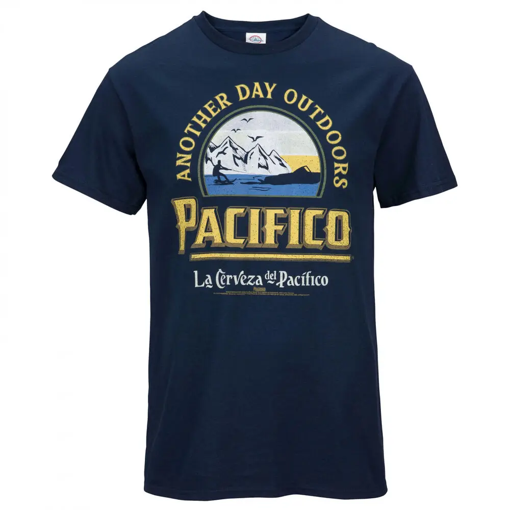 Pacifico Another Day Outdoors T-Shirt BlueAnime Pattern Men and women High quality cotton Short Sleeves