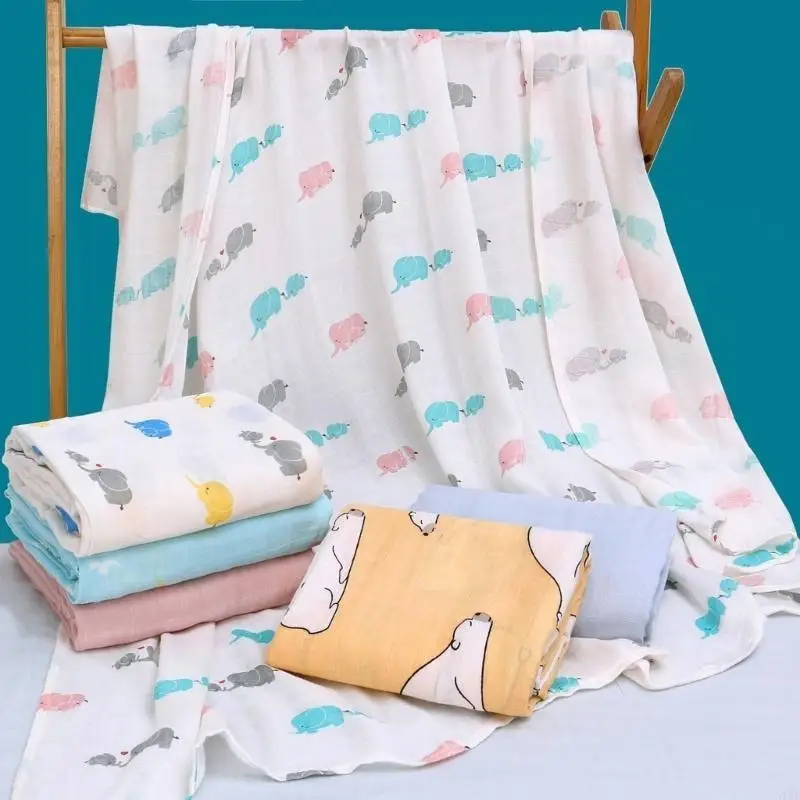 

N1HB 2-layer Breathable Quilt Comfortable Nursery Throw Towel Bedding Stuff 120x120cm