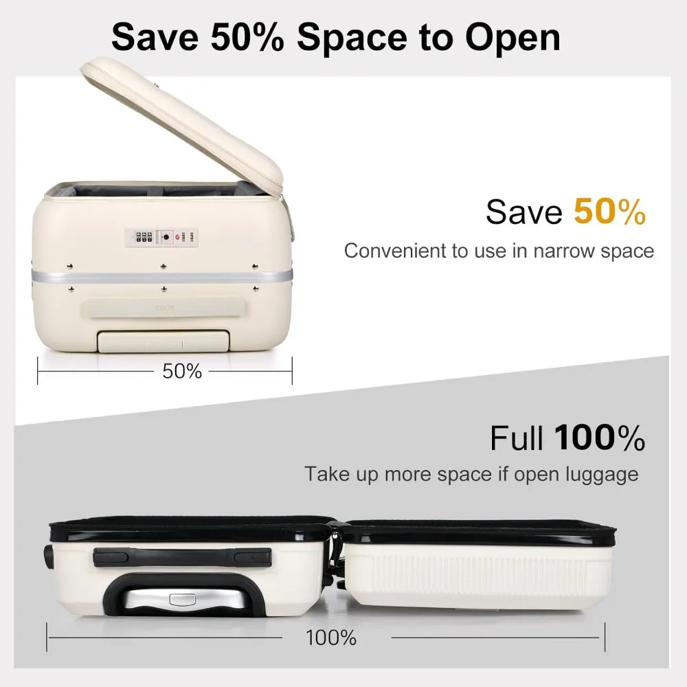 Front Opening Aluminum Frame 20 Inch Hardside Carry-On Suitcase with TSA Lock, Airline Approved Luggage 22x14x9 Inches