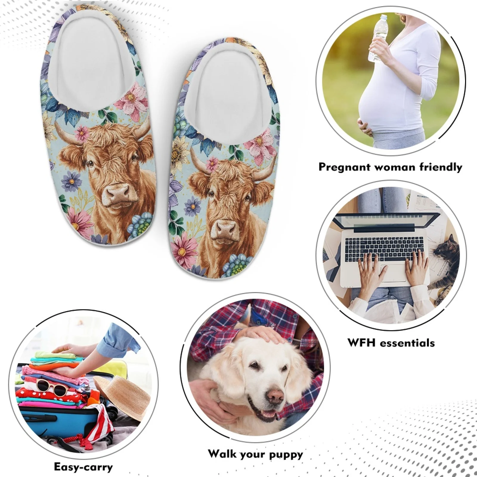 PENSTROLL Highland Cow Lightweight Fuzzy Slippers House Shoes Teacher Relaxation Gifts Slippers Gamer Girl Aesthetic House Shoes - view 5