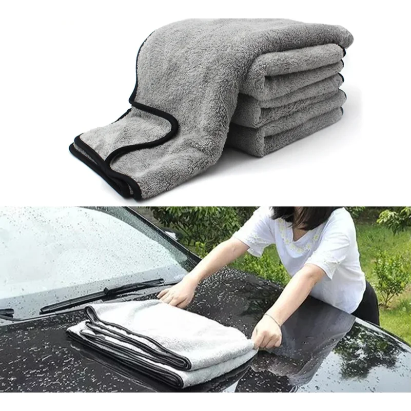 2pcMicrofiber Car Washing Towel 100X40cm Ultra-Soft Car Cleaning Towels High Absorbent Drying Cloth Wash Towel for Car Detailing