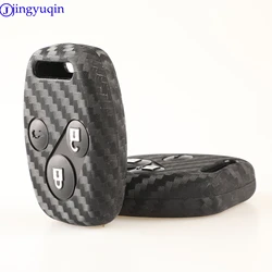 jingyuqin New Arrival Carbon Silicone Car Key Case Cover For Honda Accord 2003 2004 2005 2006 2007 2/3B