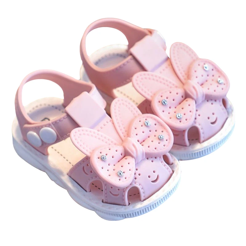 Scriardv Toddler Girl Summer Bowknot Sandals PVC antiscivolo Soft Sole culla Prewalker Outdoor School Party Wear