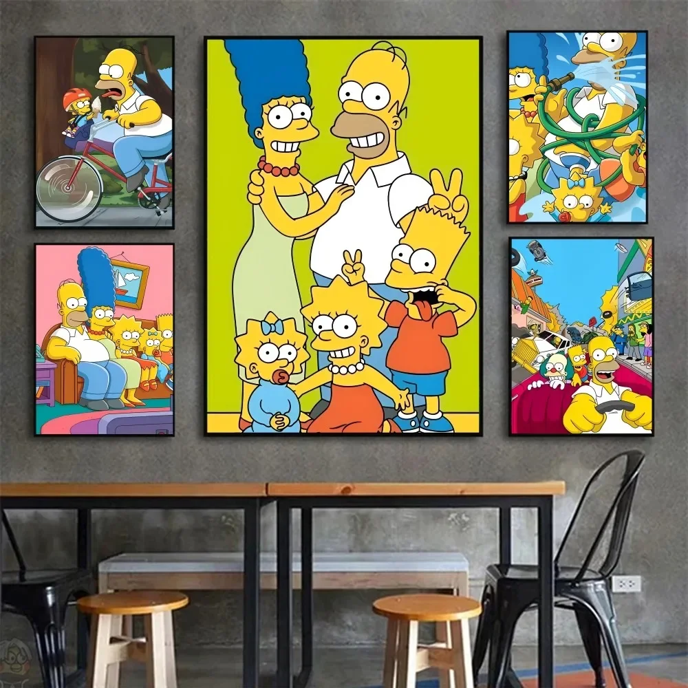 1pc Classic Anime The Simpsoning Poster Paper Print Home Bedroom Entrance Bar Cafe Art Painting Decoration