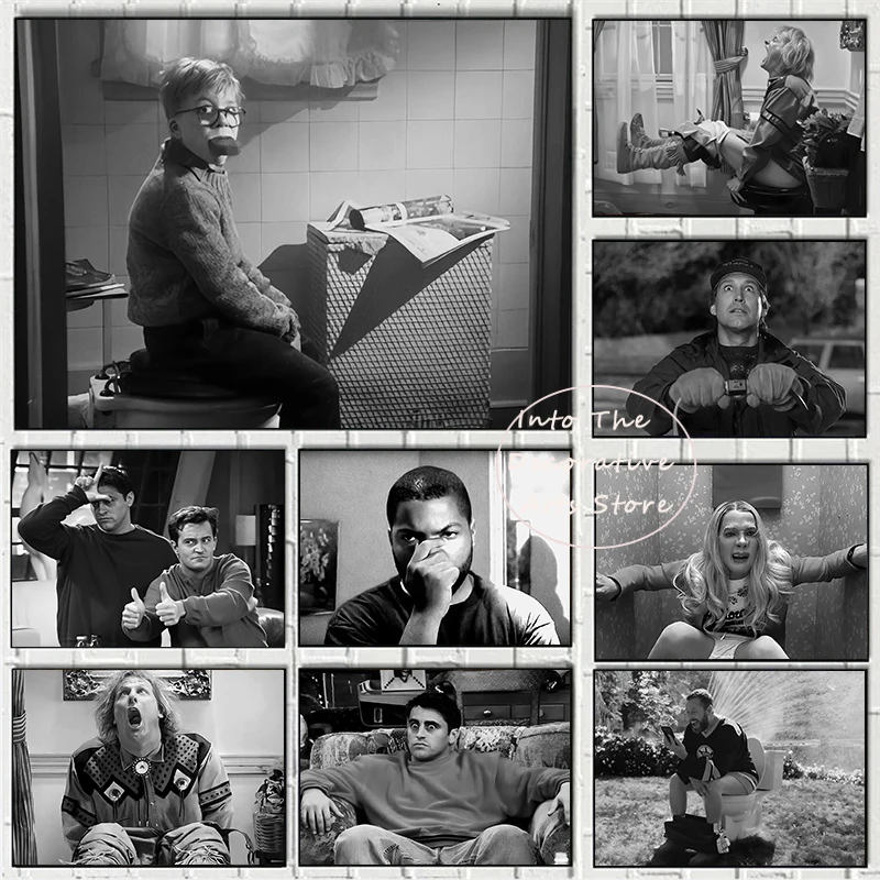 Funny Classic Black and White Movie Scenes Pulp Fiction /Elf Buddy  Poster Wall Art Pictures Canvas Painting Bedroom Home Decor