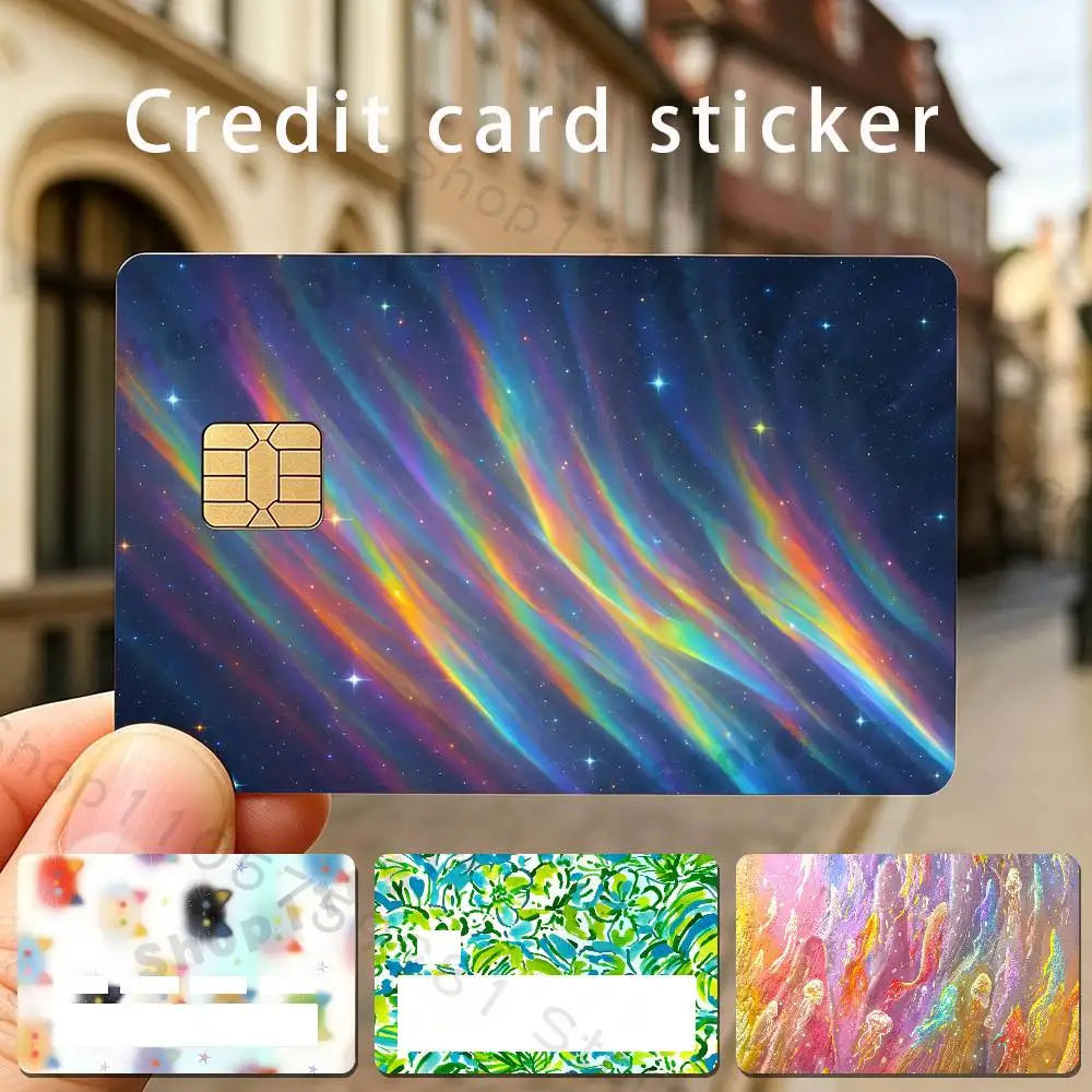 The Aesthetics of Color Art Holographic Laser Shinny Film Skin Cover Sticker for Debit Credit Card Bank Card