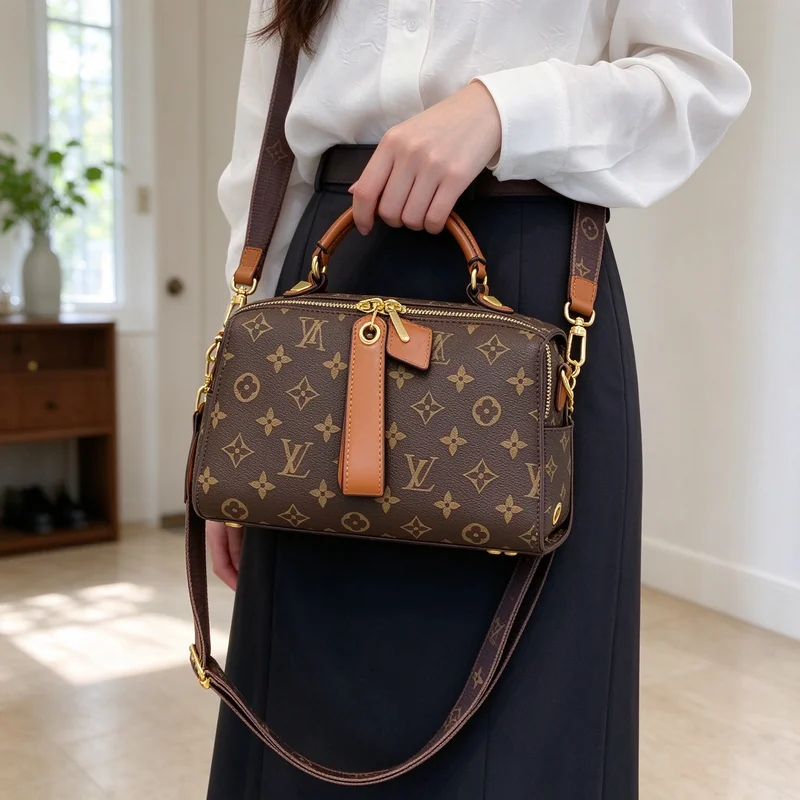 2026 New Retro Printed Bag, Large Capacity Pillowcase Multifunctional Fashionable Commuting Broadband, Single Shoulder Crossbody