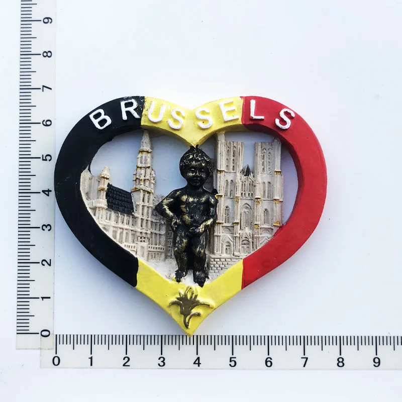 Heart-shaped landmarks in Belgium Fridge Magnets Travel 3D Memorial Magnetic Refrigerator