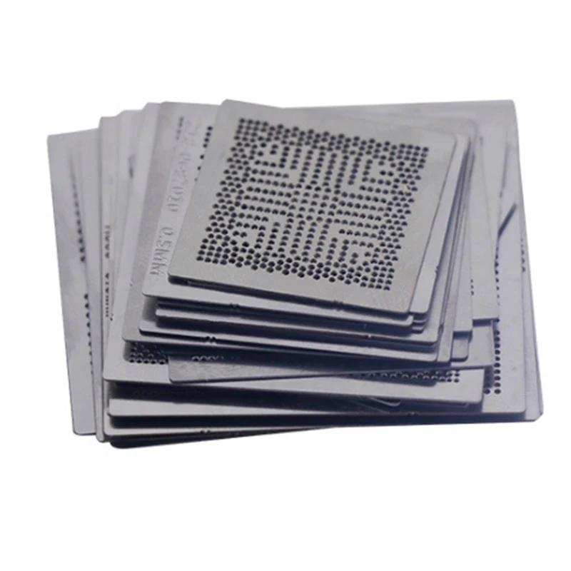 33 Pcs Commonly Used Laptop Repair Steel Mesh, BGA Reballing Tin Net, North And South Bridge Soldering Ball Nets