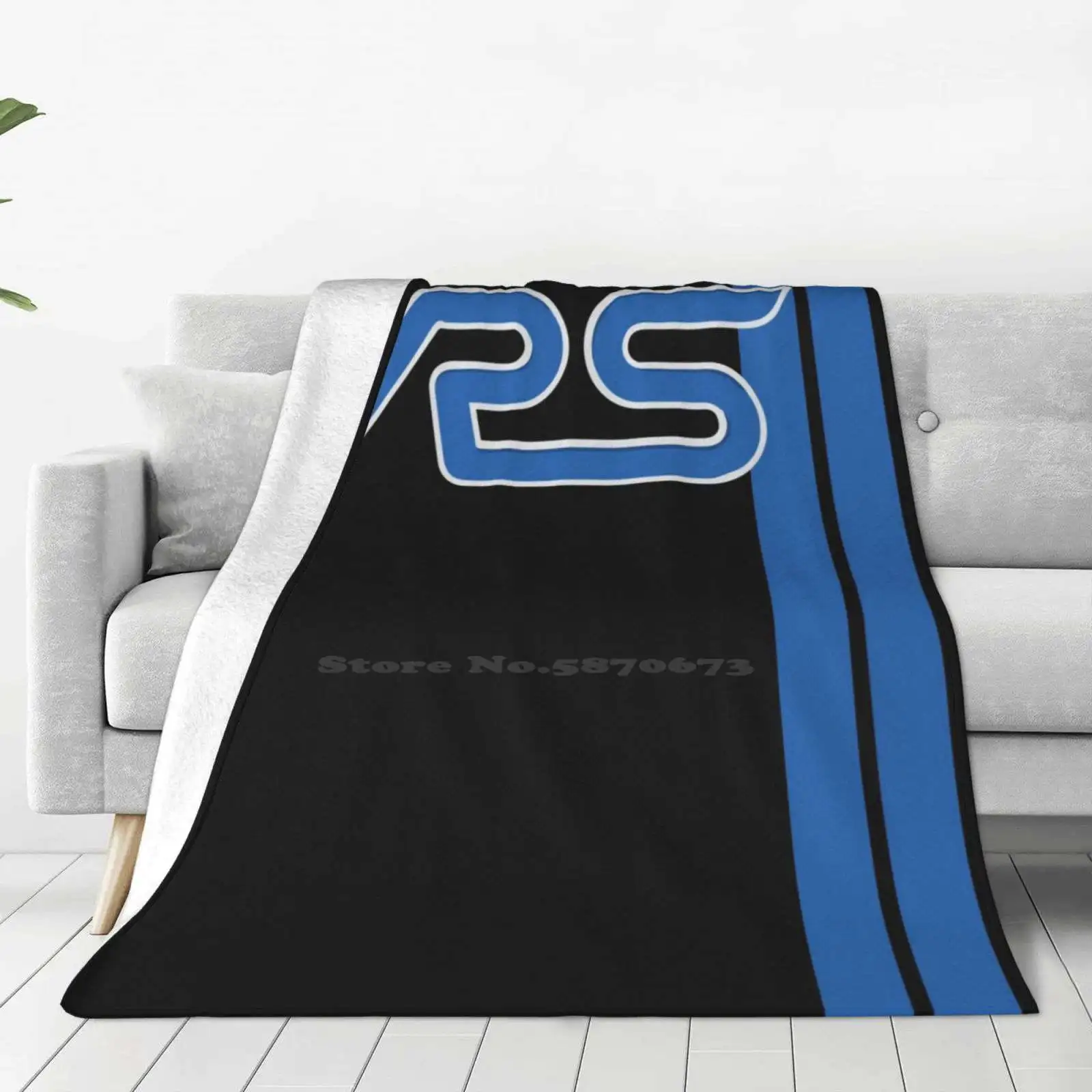 Rs Nitrous Blue Racing Stripes Creative Design Light Thin Soft Flannel Blanket Rs Fiesta St Rally Cross Rally X X Games