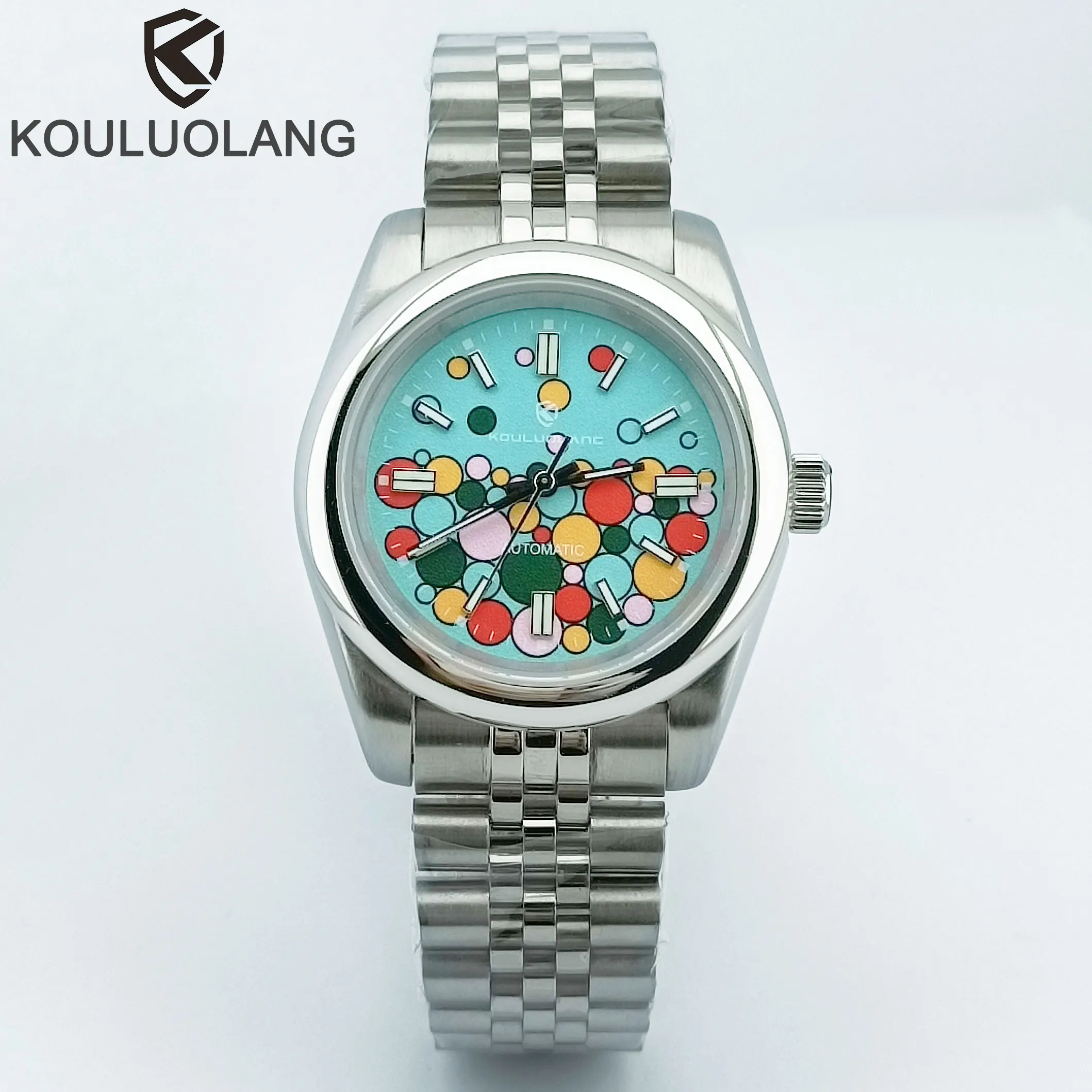 KOULUOLANG 39mm Men's Watch Automatic Mechanical Watch Stainless Steel 10bar Waterproof Sapphire Luminous Watch Custom Watch