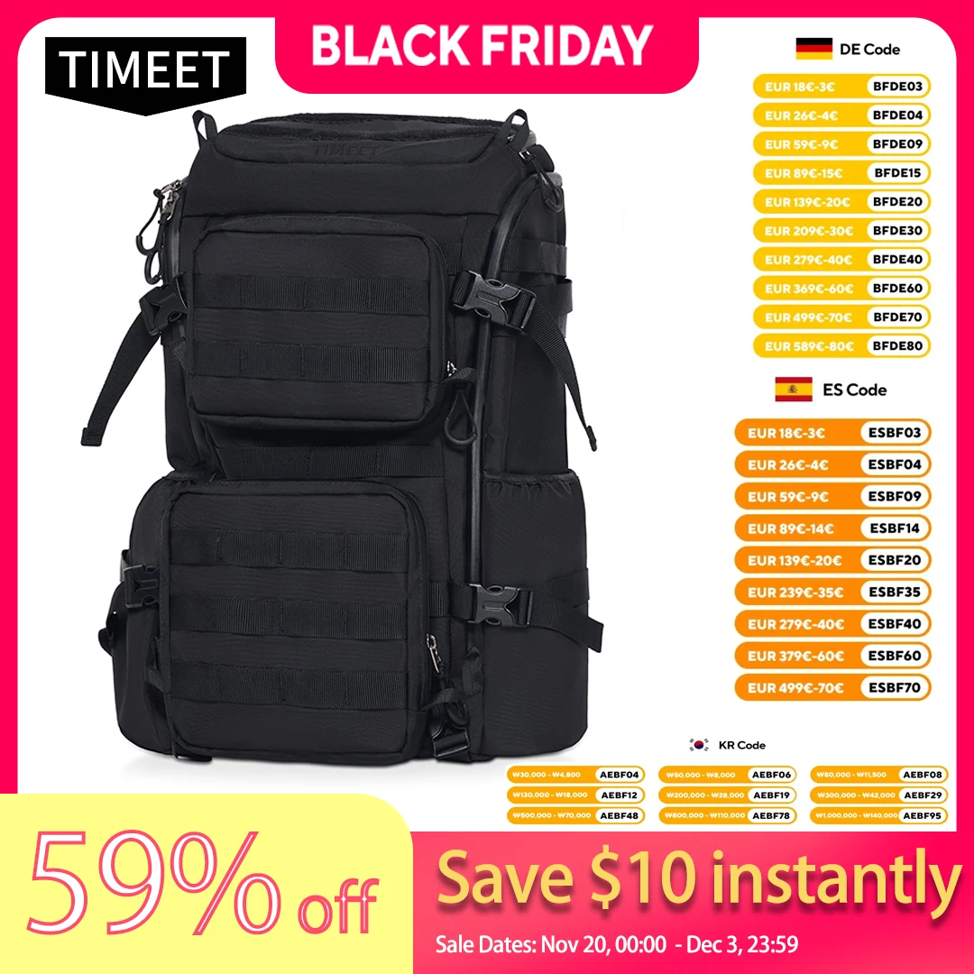 タイムット キャンプ バックパック 26L 大容量 防水 登山バッグ 超軽量 旅行 メンズ バックパック アウトドア ハイキング ラップトップ バックパック