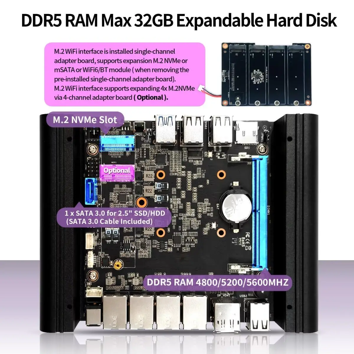 جهاز كمبيوتر صغير MNBOXCONET Firewall N100، كمبيوتر صغير بدون مروحة 4 × 2.5 جيجا بايت I226-V LAN، Barebone NO RAM NO SSD، Windows 11 Pro