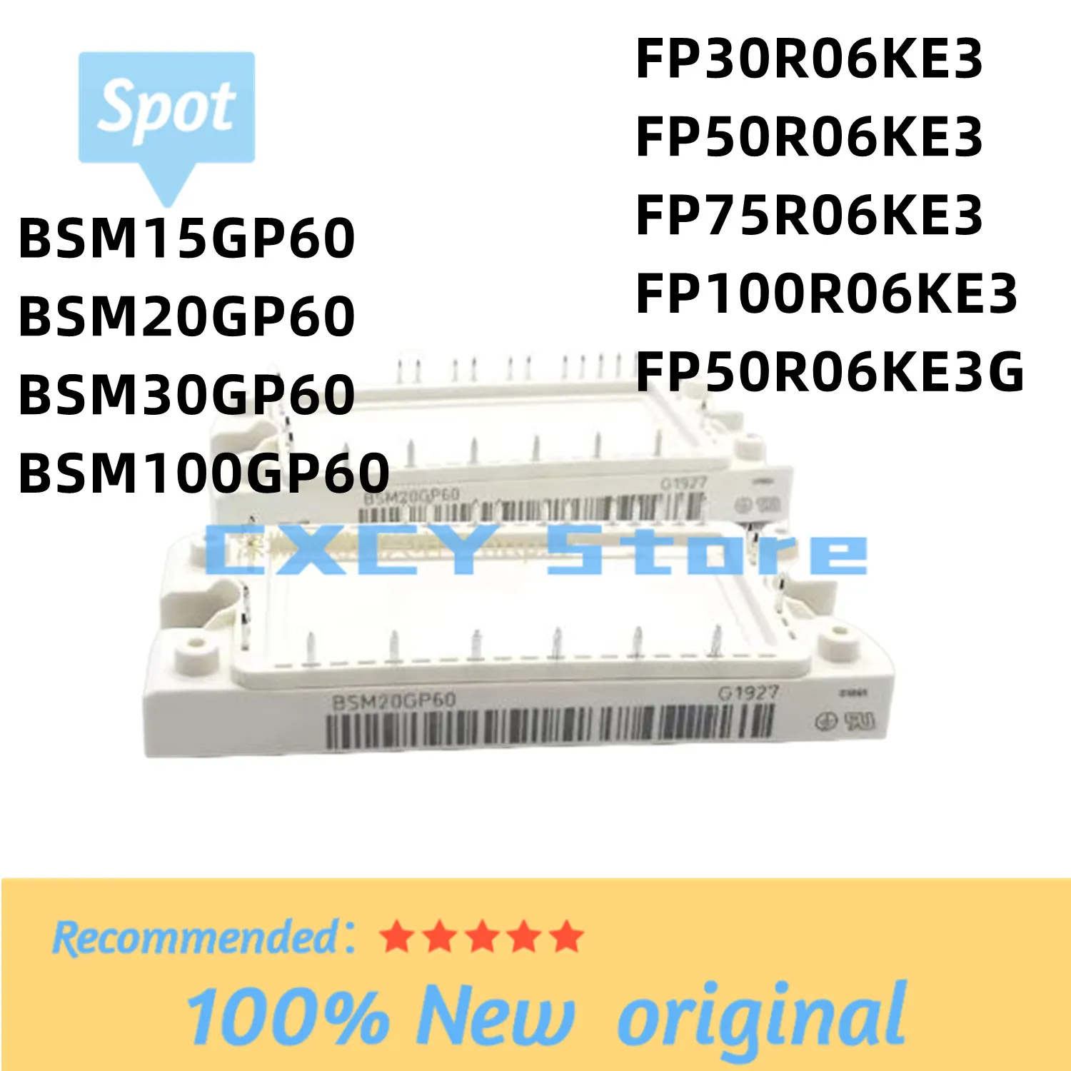 100% Working Original BSM15GP60 BSM20GP60 BSM30GP60 FP50R06KE3G FP100R06KE3 FP75R06KE3 FP50R06KE3 FP30R06KE3 BSM100GP60
