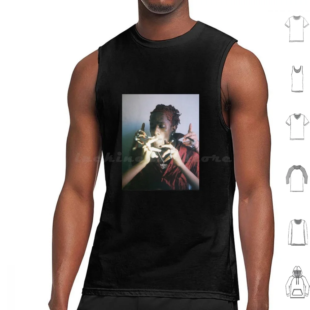 Ahumar lleno de manos # Camisetas sin mangas con 2 carteles de algodón con estampado Thugga Luv Quavo Cool Travis Kany Trends Jeffery Hiphop Thug