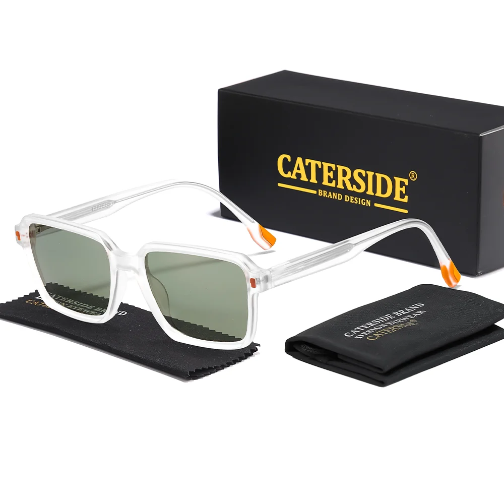 CATERSIDE แว่นตากันแดดผู้ชายกลางแจ้ง TR90 กรอบสี่เหลี่ยมออกแบบเฉพาะบุคคลซันนี่เกลอสผู้หญิงท่องเที่ยวกีฬาแว่นตาครีมกันแดด UV400
