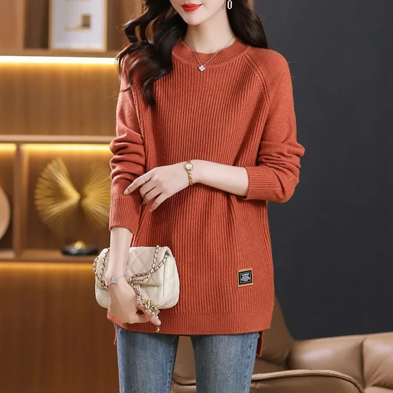 

Fashion Knitwear Female 2024 New Loose Pullover Sweater Women's Korean Large Size 5XL Fall/Winter Long Style Base Shirt Top Tide