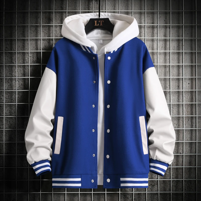 

ex American Sle Baseball Jaet Spring Autumn New Faion Loose Matching Couple Outerwear Stand Fit Polyester Fiber