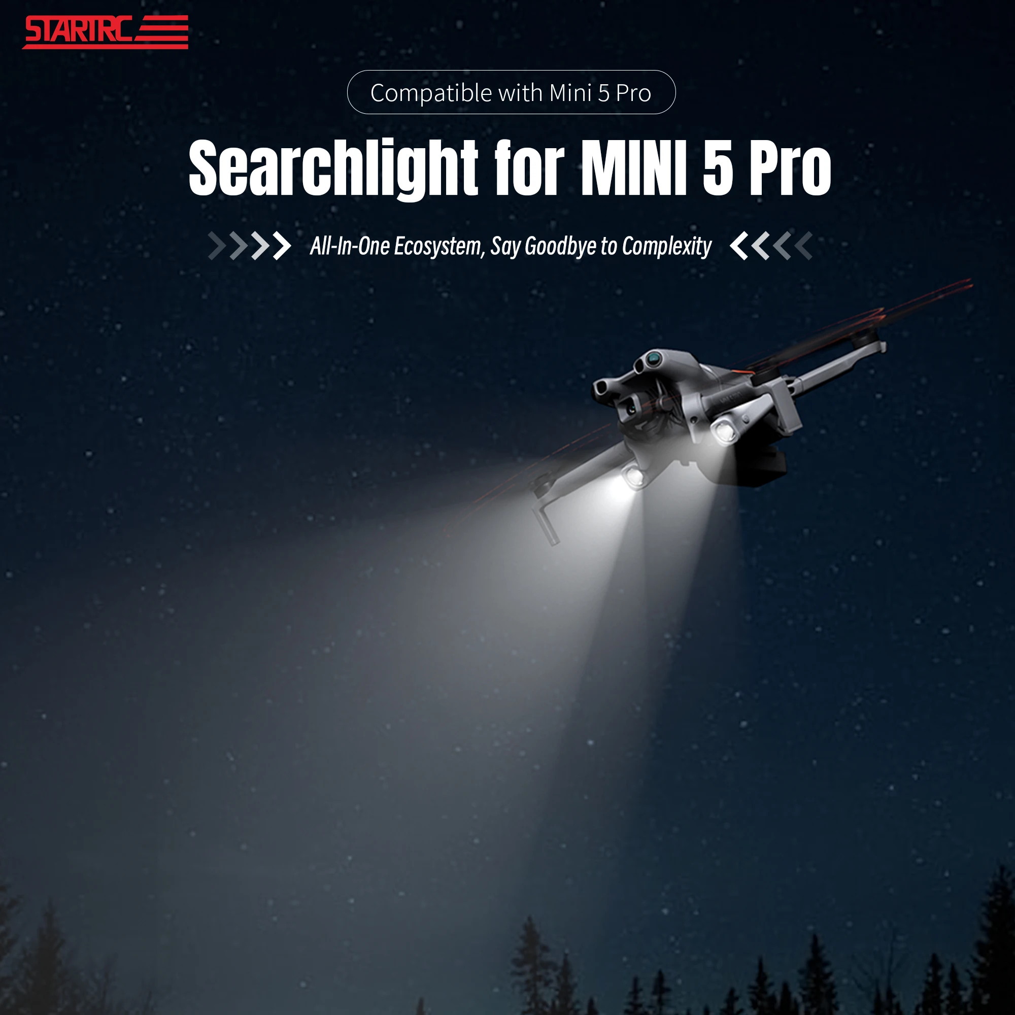 

Светодиодный фонарь для ночного полета для DJI Mini 5 Pro: аксессуар для дрона, поисковый прожектор, аварийный маячок, фара для полетов