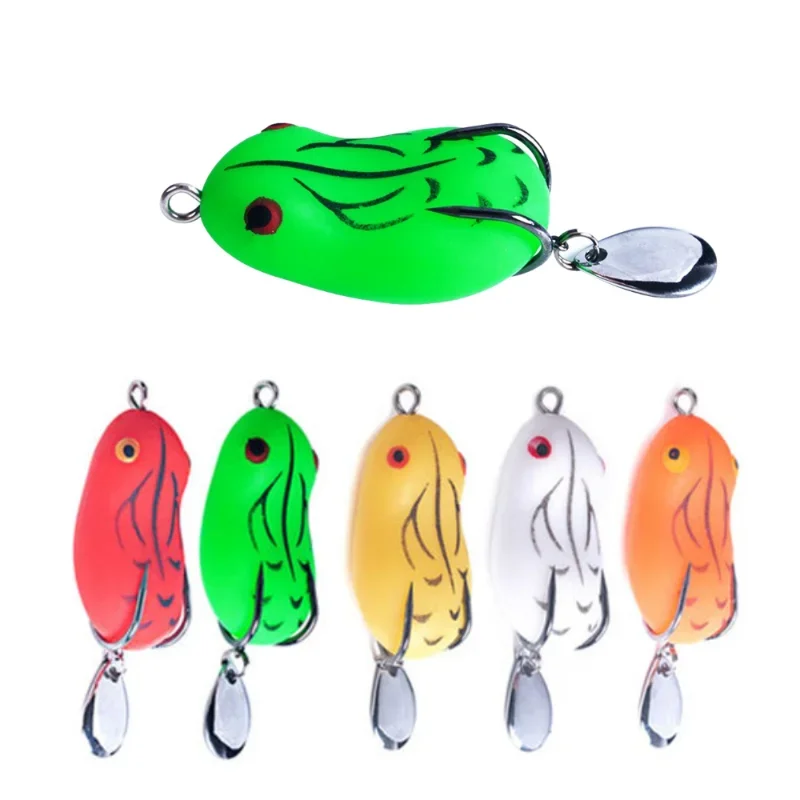 1/5 Uds Thunderfrog señuelo de pesca suave 4,5/5cm cebo giratorio lentejuelas de Metal doble gancho trueno Rana cebo biónico Micro falso Swimbait