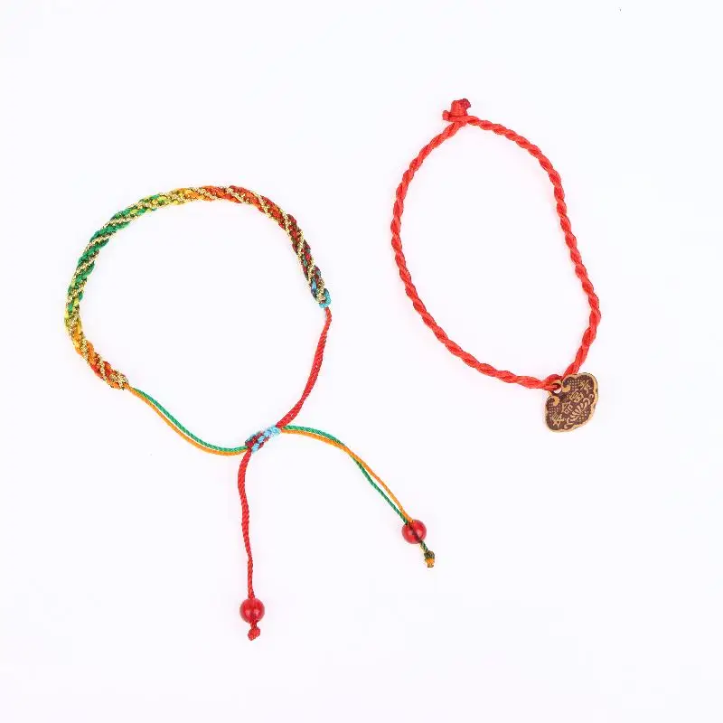 3/10Pcs Handmade Lucky Knitting Red String Braided Friendship Lovers Bracelets Adjustable Multicolored Rope Bracelet