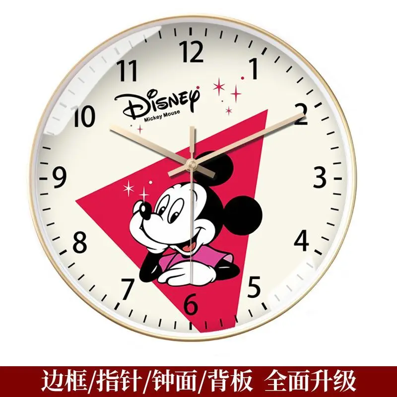 Reloj de pared de salón creativo Mickey y Minnie dibujos animados kawaii reloj de pared del dormitorio de los niños reloj de cuarzo silencioso de dibujos animados