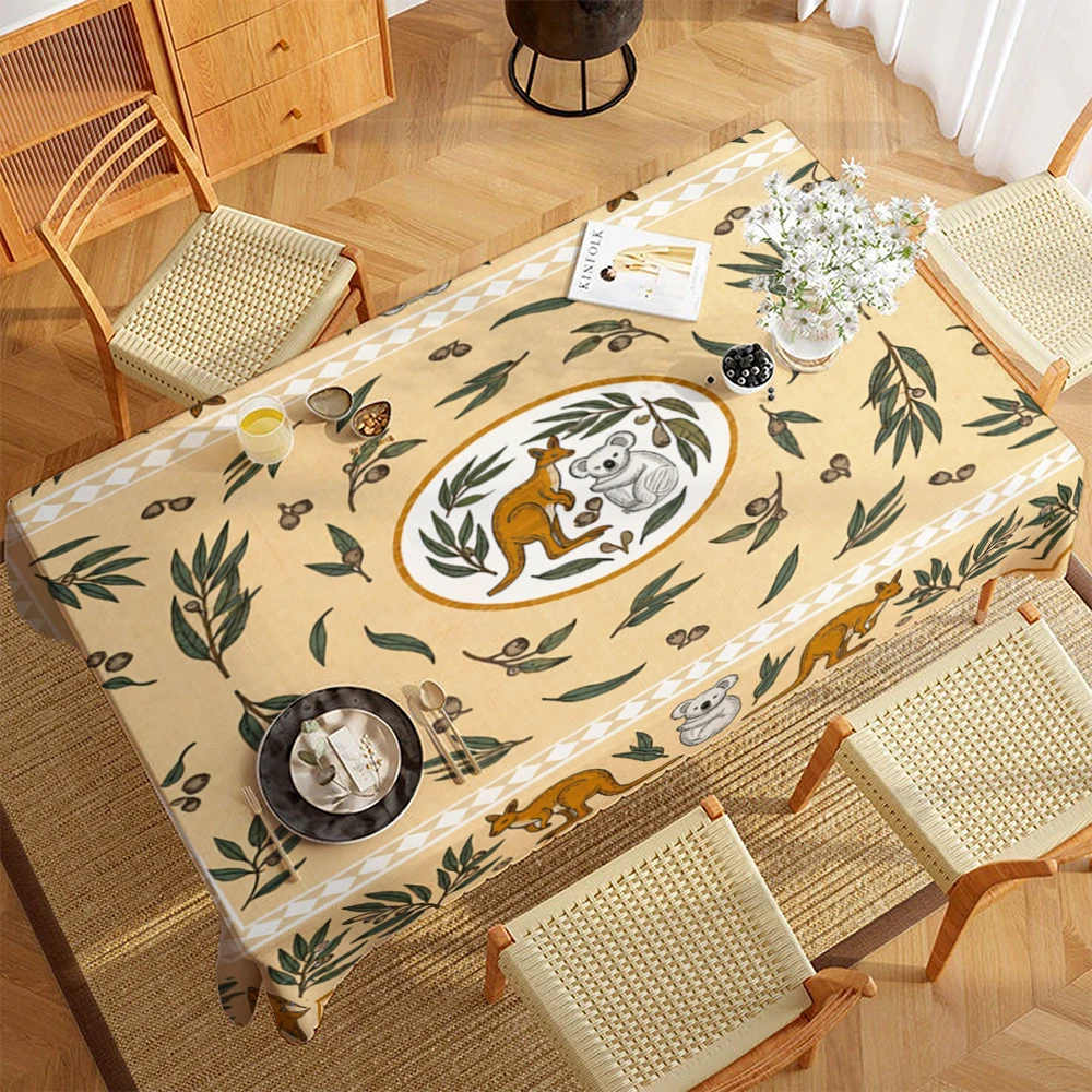 Koala 2D Flat Printed Polyester Table Covers Dining Table Room Decor Picnic Blanket Camping Table Cover Party Supplies Easter