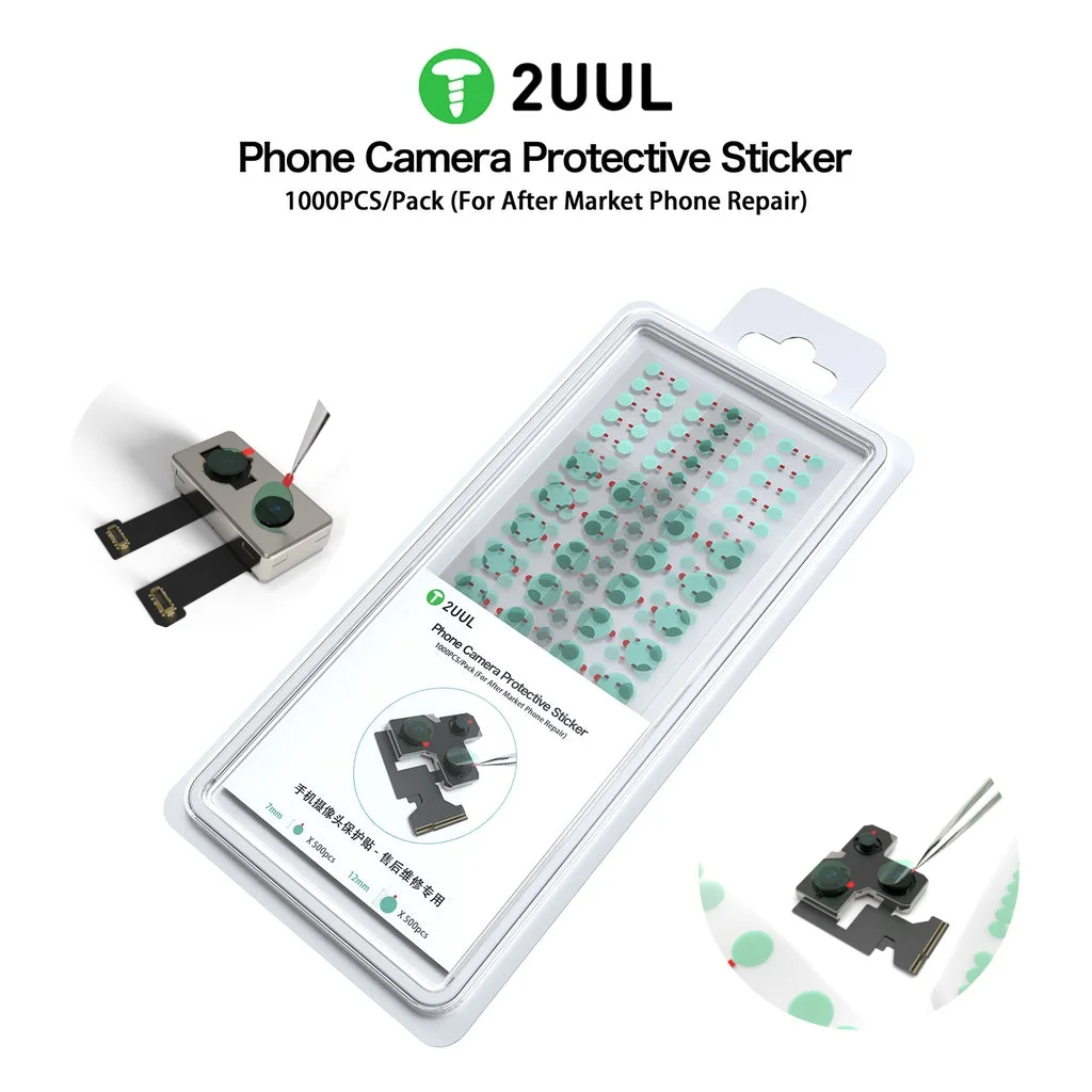 2UUL DA30 7mm 12mm Phone Repair Camera Protection Stickers for iPhone Android Rear/Front Camera Repair Anti-Scratch Dust-Proof