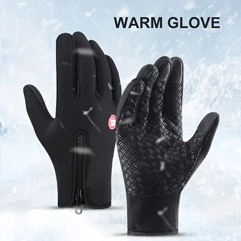 Womens Men Winter Touchscreen Warm Gloves Outdoor Cycling Driving Motorcycle Waterproof Cold Gloves Windproof Non-Slip Ski Glove