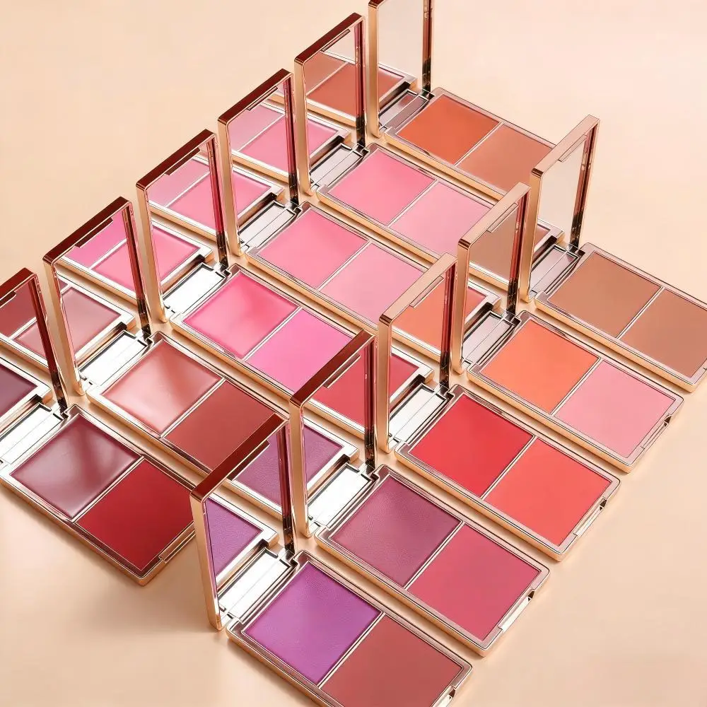 

Makeup Blush Palette Custom Logo Luxury 2 in 1 Cream Powder Blush Private Label Long Lasting Vegan Waterproof Pigment Cosmetics